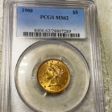 1900 $5 Gold Half Eagle PCGS - MS62
