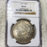 1921-S Morgan Silver Dollar NGC - MS62