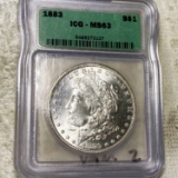 1883 Morgan Silver Dollar ICG - MS63