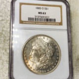 1885-O Morgan Silver Dollar NGC - MS63