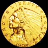 1908 $2.50 Gold Quarter Eagle ABOUT UNC