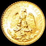 1945 Mexico Gold 2 Pesos UNCIRCULATED