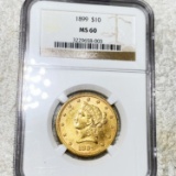 1899 $10 Gold Eagle NGC - MS60