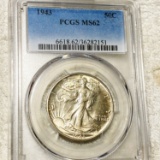 1943 Walking Half Dollar PCGS - MS62