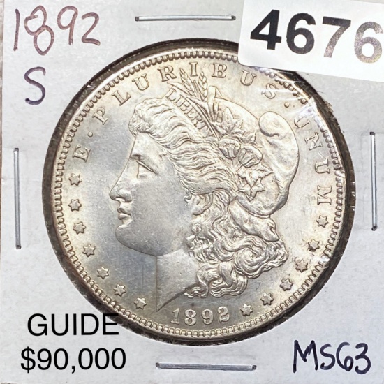 1892-S Morgan Silver Dollar CHOICE BU