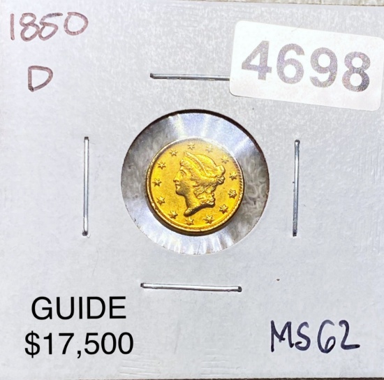 1850-D Rare Gold Dollar UNCIRCULATED