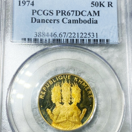 1974 Gold 50 Kronor PCGS - PR 67 DCAM