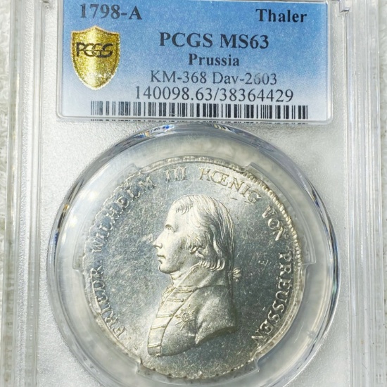 1798-A Prussia Silver Thaler PCGS - MS63
