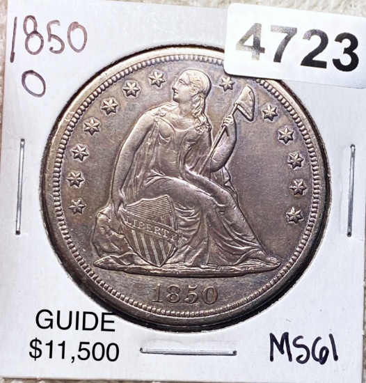 1850-O Seated Liberty Dollar UNCIRCULATED