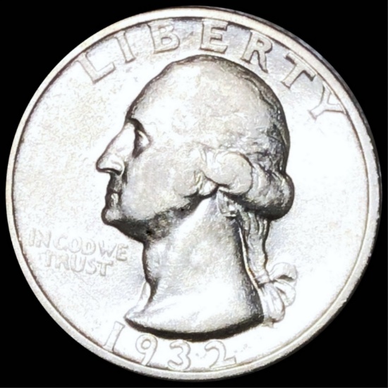 1932-S Washington Silver Quarter NEARLY UNC