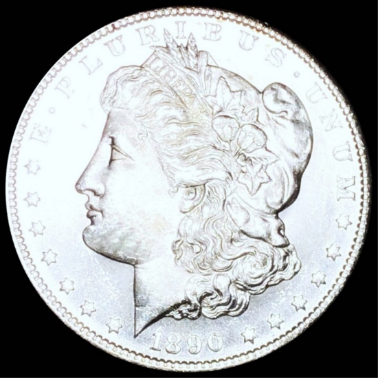 1890-S Morgan Silver Dollar GEM BU PL