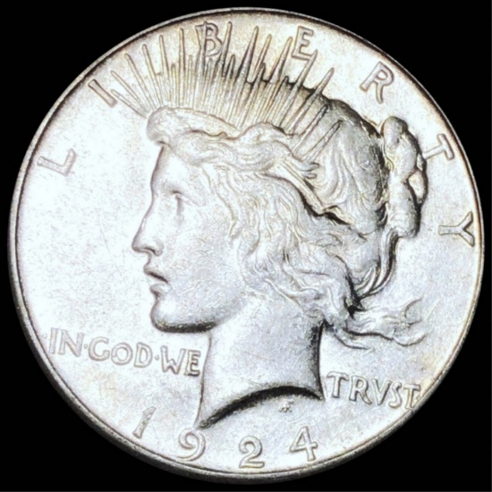 1924-S Silver Peace Dollar NEARLY UNC