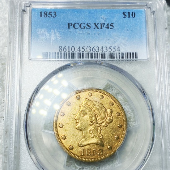 1853 $10 Gold Eagle PCGS - XF45