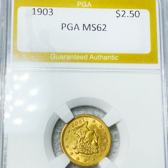 1903 $2.50 Gold Quarter Eagle PGA - MS62