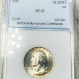 1945 Washington Silver Quarter NNC - MS67