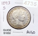1893-S Barber Half Dollar ABOUT UNCIRCULATED