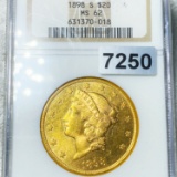 1898-S $20 Gold Double Eagle NGC - MS62