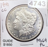 1891-CC Morgan Silver Dollar CHOICE BU PL