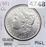 1891-CC Morgan Silver Dollar UNCIRCULATED