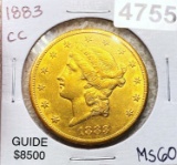 1883-CC $20 Gold Double Eagle UNCIRCULATED