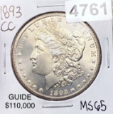 1893-CC Morgan Silver Dollar GEM BU
