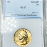 1964 Washington Silver Quarter NNC - MS67