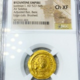 Byzantine Empire Gold AV Solidus NGC - CH XF