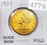 1907 $10 Gold Eagle GEM BU