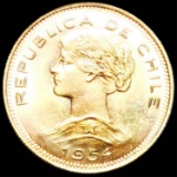1954 Chile Gold 10 Pesos UNCIRCULATED