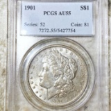 1901 Morgan Silver Dollar PCGS - AU55