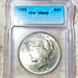 1925 Silver Peace Dollar ICG - MS66