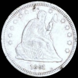 1861 Seated Liberty Quarter CLOSELY UNC