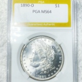 1890-O Morgan Silver Dollar PGA - MS64