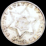 1854 Three Cent Silver CLOSELY UNCIRCULATED