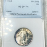 1918-S Standing Liberty Quarter NNC - MS 64+ FH