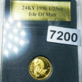 1996 Chinese Isle of Man Gold Coin 1/25Oz  24KY