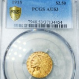 1915 $2.50 Gold Quarter Eagle PCGS - AU53