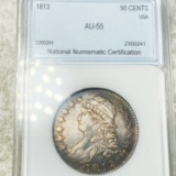 1813 Capped Bust Half Dollar NNC - AU55