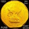 1851 $50 Humbert Gold Piece CH AU 887 THOUS