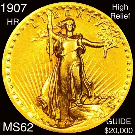 1907 High Relief $20 Gold Double Eagle NM