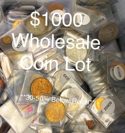 $1000 Wholesale Coin Lot Blowout Special