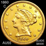 1860-C $2.50 Gold Quarter Eagle CHOICE AU