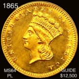 1865 Rare Gold Dollar CHOICE BU PL