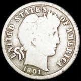 1901-S Barber Silver Dime NICELY CIRCULATED