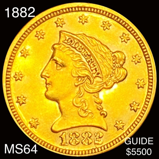 1882 $5 Gold Half Eagle CHOICE BU