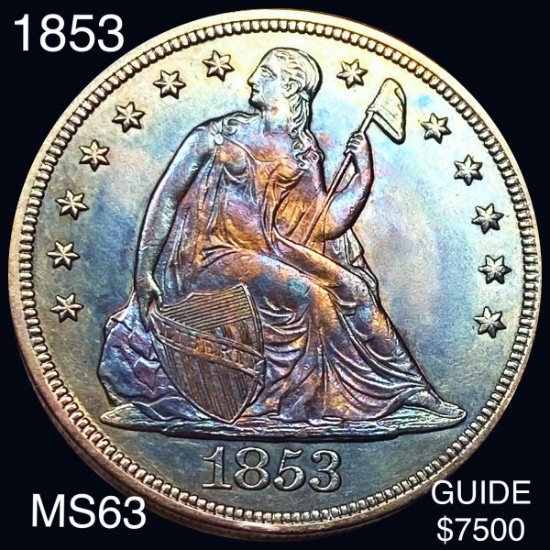 1853 Seated Liberty Dollar CHOICE BU
