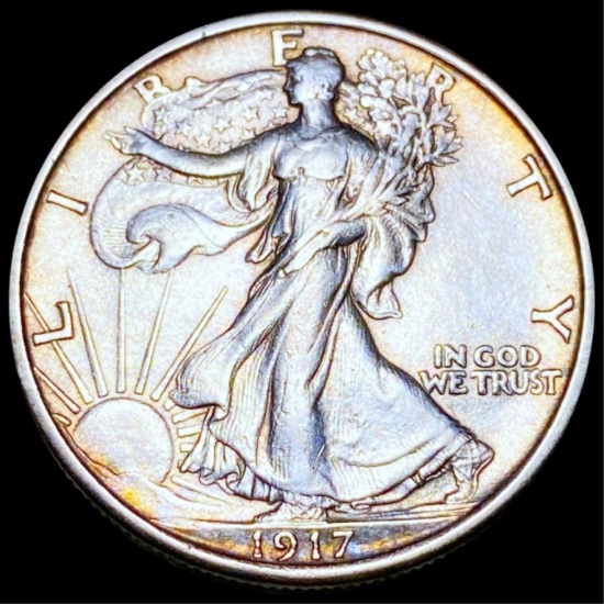 1917-D Walking Half Dollar CLOSELY UNCIRCULATED