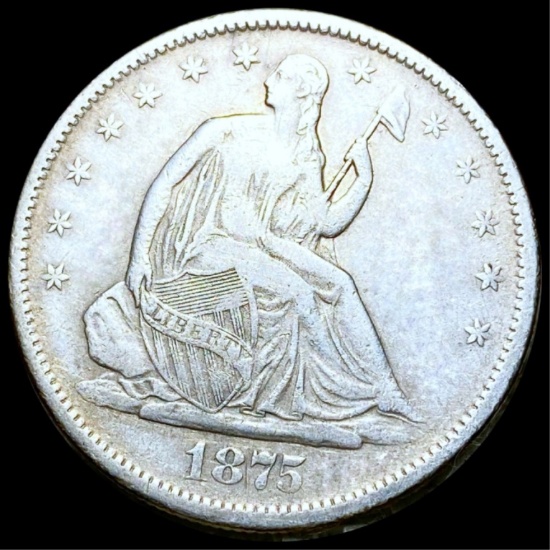 1875-S Seated Half Dollar LIGHTLY CIRCULATED