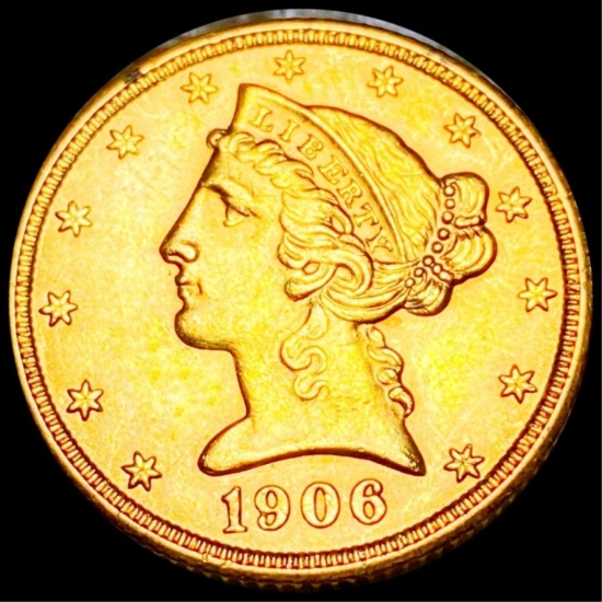 1906-D $5 Gold Half Eagle UNCIRCULATED