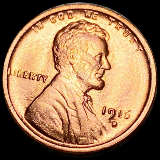 1916-D Lincoln Wheat Penny GEM BU RED